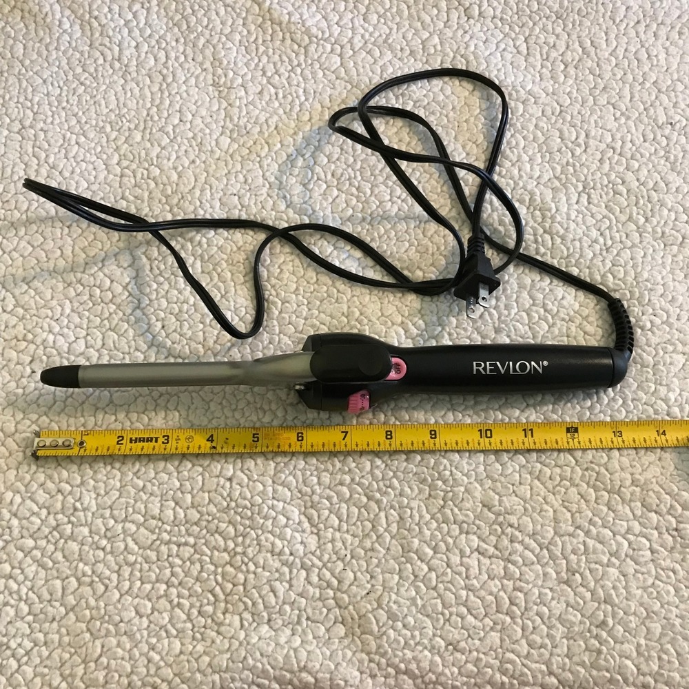 Revlon Tapered Curling Iron Black Pink Adjustable Heat Hair Styling Tool